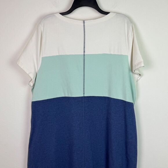 T by Talbots Women's French Terry Dress Colorblock Short Sleeve Plus Size 3X - Picture 4 of 6
